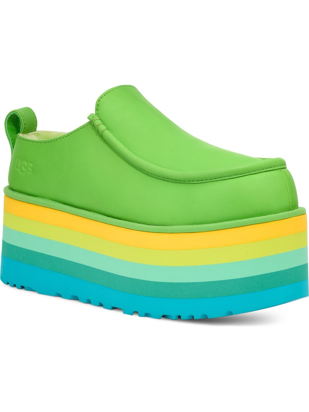 NEW UGG Urseen Platform All Gender Green Leather Lamb Fur M10/W11